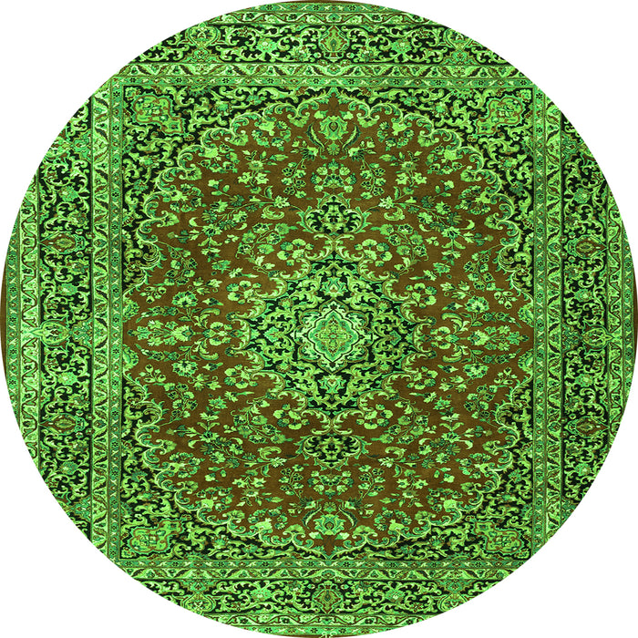 Machine Washable Persian Green Traditional Area Rugs, wshtr3799grn