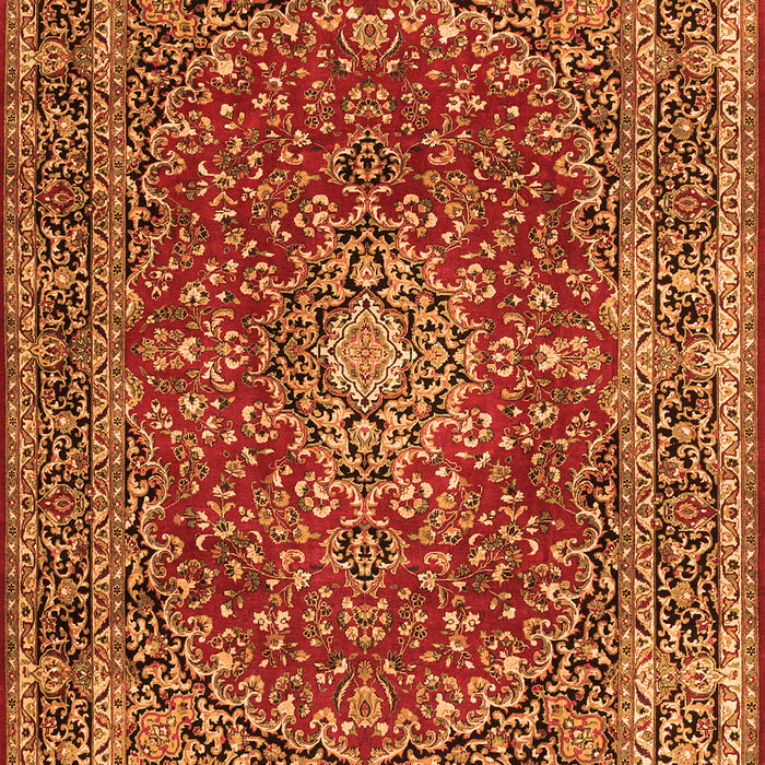 Serging Thickness of Machine Washable Persian Orange Traditional Area Rugs, wshtr3799org