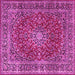 Square Machine Washable Persian Pink Traditional Rug, wshtr3799pnk