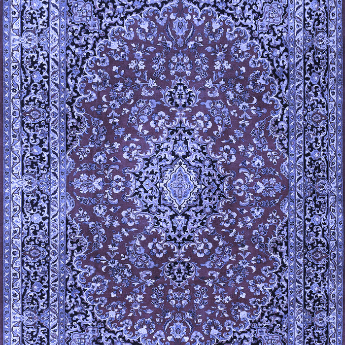 Machine Washable Persian Blue Traditional Rug, wshtr3799blu