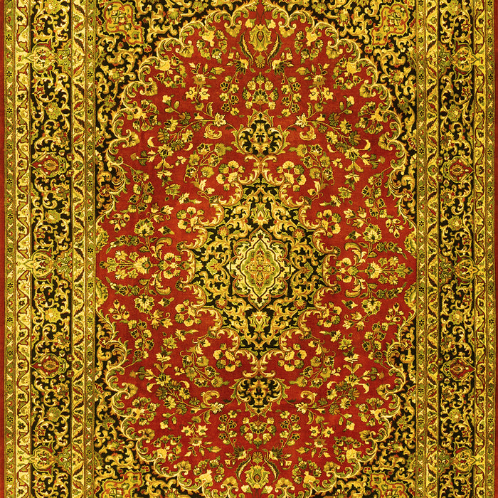 Machine Washable Persian Yellow Traditional Rug, wshtr3799yw