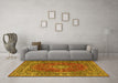 Machine Washable Persian Yellow Traditional Rug in a Living Room, wshtr3799yw