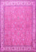 Machine Washable Persian Pink Traditional Rug, wshtr379pnk