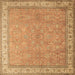 Square Machine Washable Persian Brown Traditional Rug, wshtr379brn