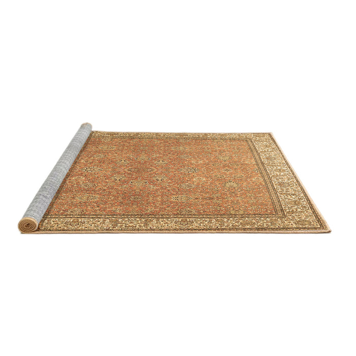 Sideview of Machine Washable Persian Brown Traditional Rug, wshtr379brn