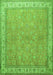 Serging Thickness of Machine Washable Persian Green Traditional Area Rugs, wshtr379grn