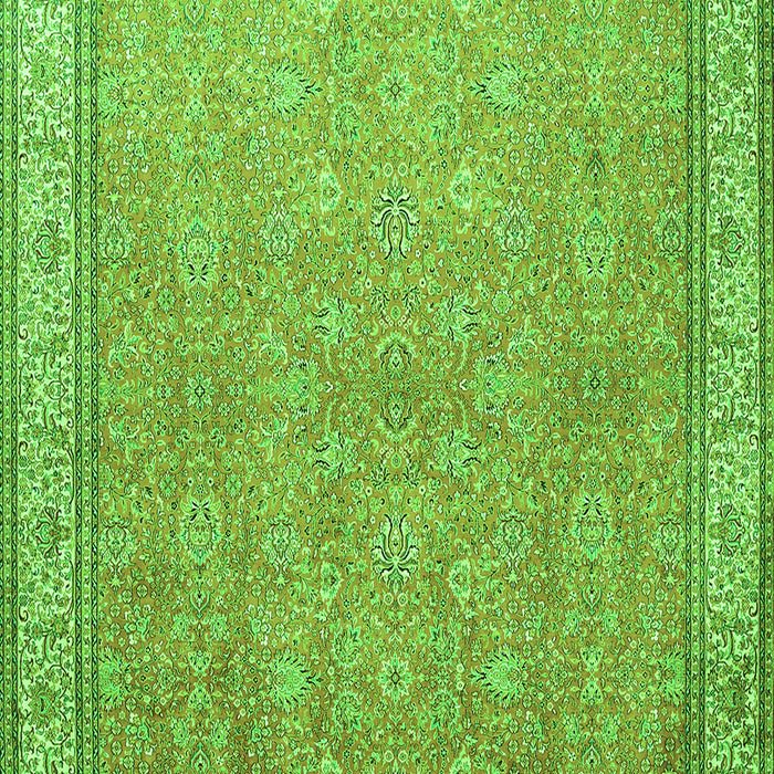 Serging Thickness of Machine Washable Persian Green Traditional Area Rugs, wshtr379grn