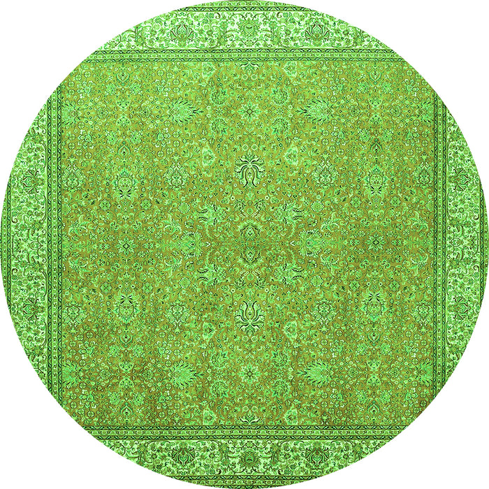 Machine Washable Persian Green Traditional Area Rugs, wshtr379grn
