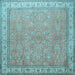 Square Machine Washable Persian Light Blue Traditional Rug, wshtr379lblu