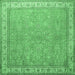 Square Machine Washable Persian Emerald Green Traditional Area Rugs, wshtr379emgrn