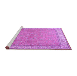 Sideview of Machine Washable Persian Purple Traditional Area Rugs, wshtr379pur