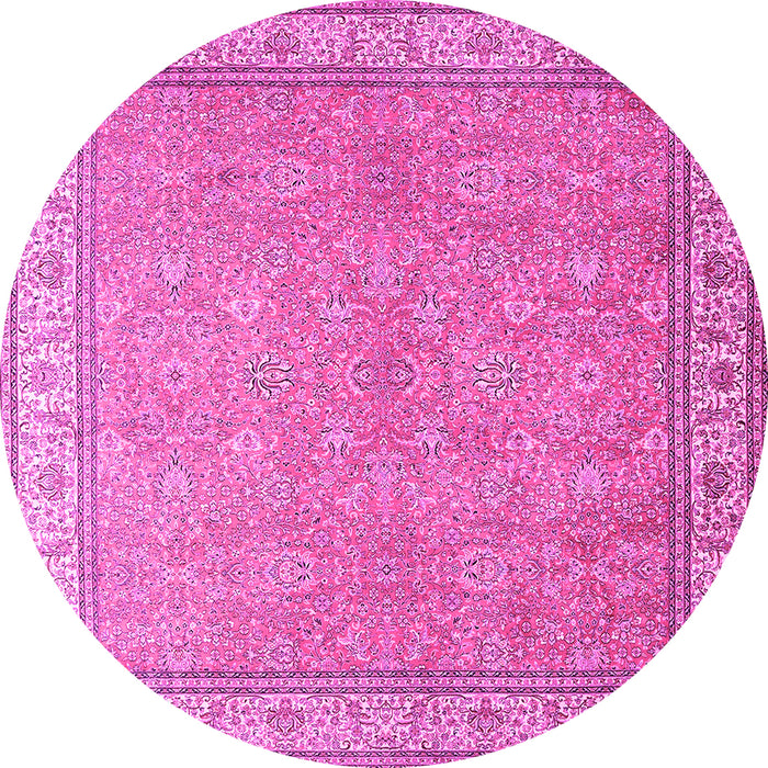 Round Persian Pink Traditional Rug, tr379pnk
