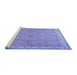 Sideview of Machine Washable Persian Blue Traditional Rug, wshtr379blu