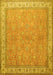 Machine Washable Persian Yellow Traditional Rug, wshtr379yw