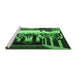 Sideview of Machine Washable Persian Emerald Green Traditional Area Rugs, wshtr37emgrn