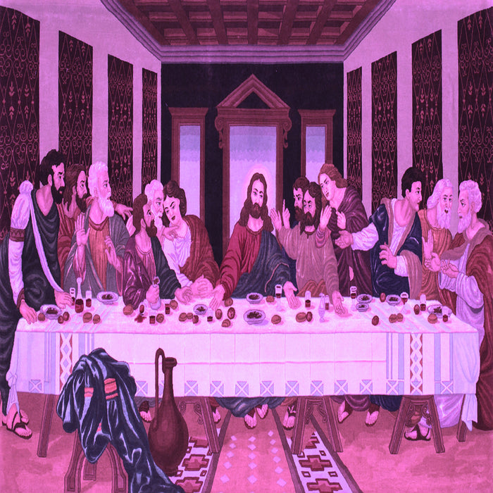 Square Machine Washable Persian Purple Traditional Area Rugs, wshtr37pur