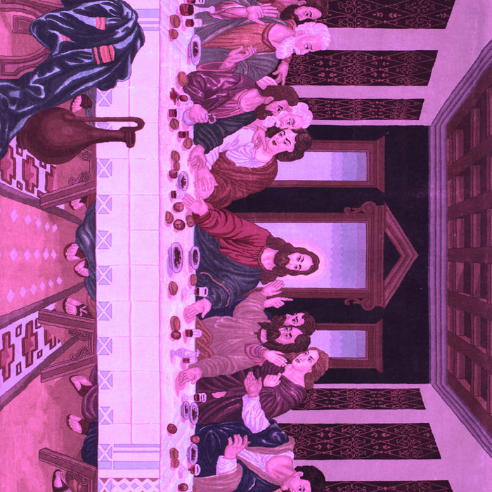 Machine Washable Persian Purple Traditional Area Rugs, wshtr37pur