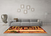 Machine Washable Persian Orange Traditional Area Rugs in a Living Room, wshtr37org