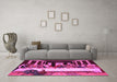 Machine Washable Persian Pink Traditional Rug in a Living Room, wshtr37pnk