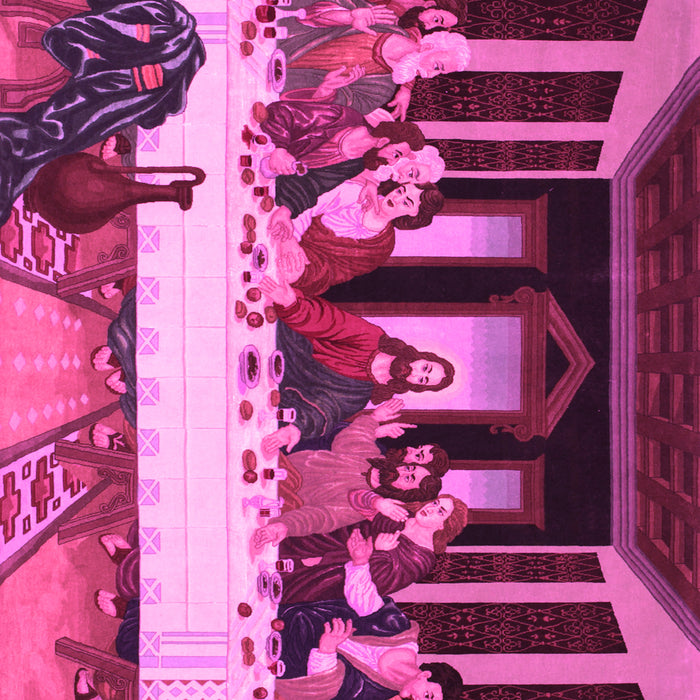 Machine Washable Persian Pink Traditional Rug, wshtr37pnk