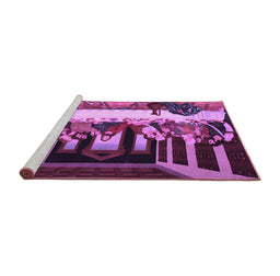 Sideview of Machine Washable Persian Purple Traditional Area Rugs, wshtr37pur