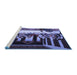 Sideview of Machine Washable Persian Blue Traditional Rug, wshtr37blu