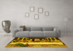 Machine Washable Persian Yellow Traditional Rug in a Living Room, wshtr37yw