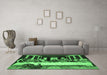 Machine Washable Persian Emerald Green Traditional Area Rugs in a Living Room,, wshtr37emgrn