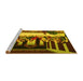 Sideview of Machine Washable Persian Yellow Traditional Rug, wshtr37yw