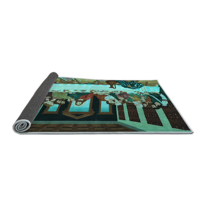 Sideview of Persian Light Blue Traditional Rug, tr37lblu