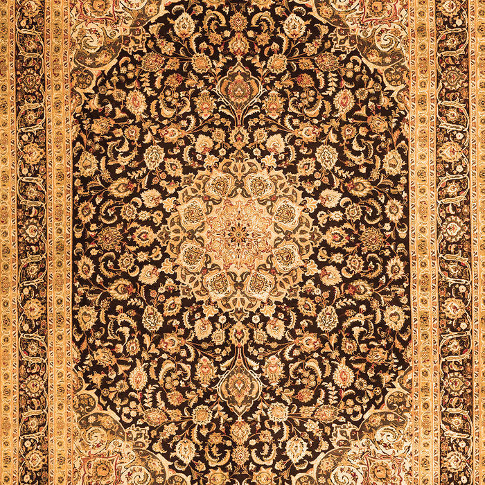Serging Thickness of Machine Washable Persian Orange Traditional Area Rugs, wshtr3800org
