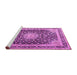 Sideview of Machine Washable Persian Pink Traditional Rug, wshtr3800pnk