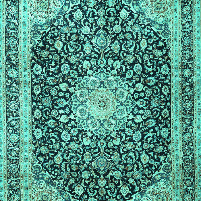 Machine Washable Persian Turquoise Traditional Area Rugs, wshtr3800turq