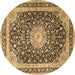 Round Persian Brown Traditional Rug, tr3800brn