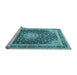 Sideview of Machine Washable Persian Light Blue Traditional Rug, wshtr3800lblu