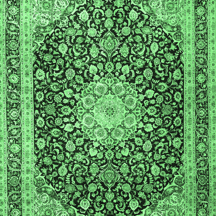 Machine Washable Persian Emerald Green Traditional Area Rugs, wshtr3800emgrn