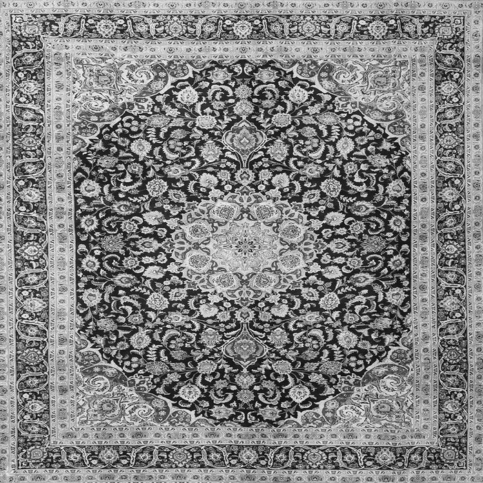 Round Machine Washable Persian Gray Traditional Rug, wshtr3800gry