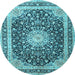 Round Persian Light Blue Traditional Rug, tr3800lblu