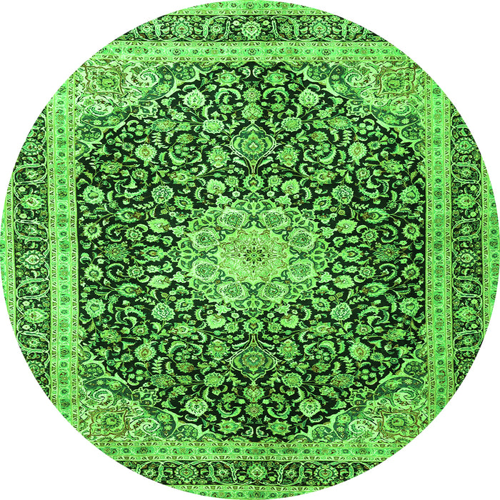 Square Persian Green Traditional Rug, tr3800grn