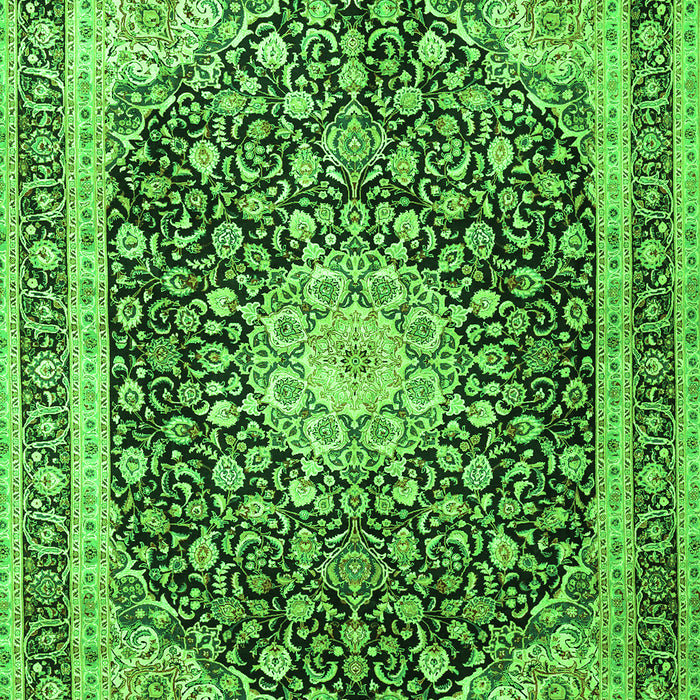 Serging Thickness of Machine Washable Persian Green Traditional Area Rugs, wshtr3800grn