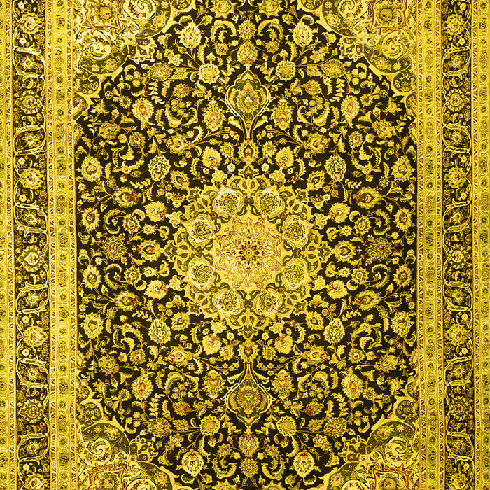 Machine Washable Persian Yellow Traditional Rug, wshtr3800yw