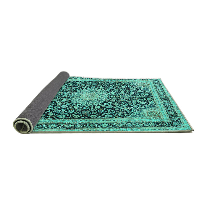 Sideview of Persian Turquoise Traditional Rug, tr3800turq
