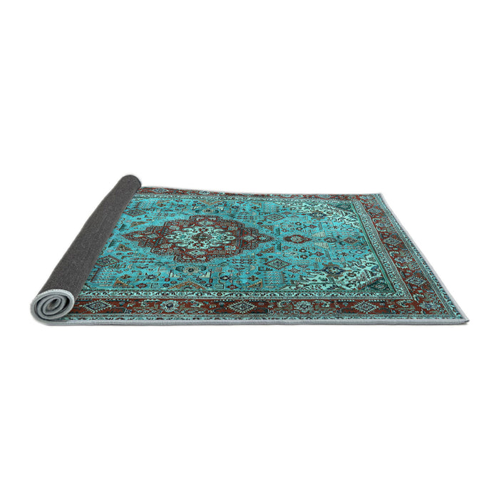 Sideview of Persian Light Blue Traditional Rug, tr3801lblu