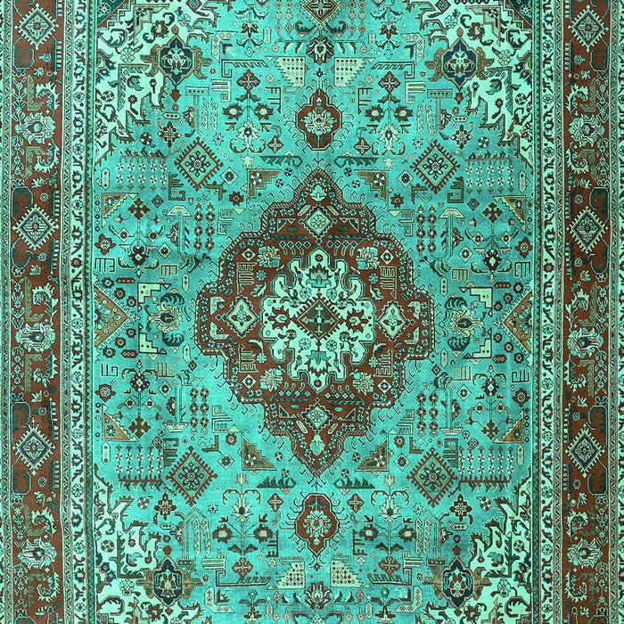 Machine Washable Persian Turquoise Traditional Area Rugs, wshtr3801turq
