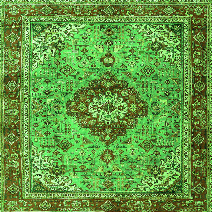 Serging Thickness of Persian Green Traditional Rug, tr3801grn