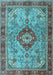 Machine Washable Persian Light Blue Traditional Rug, wshtr3801lblu