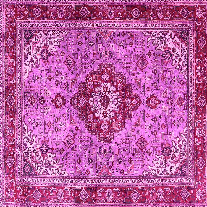 Square Persian Pink Traditional Rug, tr3801pnk