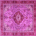 Square Persian Pink Traditional Rug, tr3801pnk