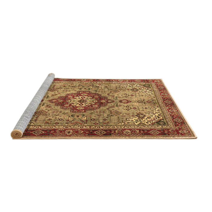 Sideview of Machine Washable Persian Brown Traditional Rug, wshtr3801brn