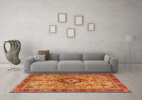 Machine Washable Persian Orange Traditional Rug, wshtr3801org